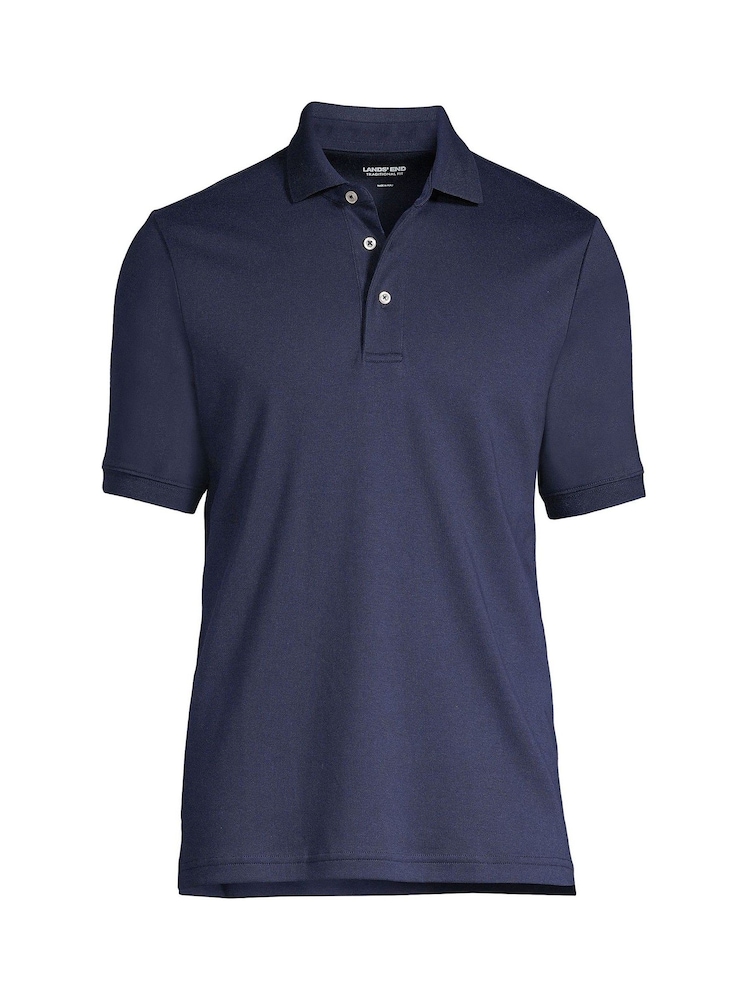 Lands' End Blue Supima Cotton Short Sleeve Polo Shirt - Image 2 of 2