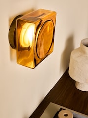 MADE.COM Amber Orange Rhys Glass Wall Light - Image 2 of 5