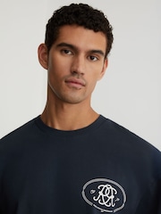 Reiss Clement Monogram-Print Pigment-Dyed Relaxed T-Shirt - תמונה 5 מתוך 6