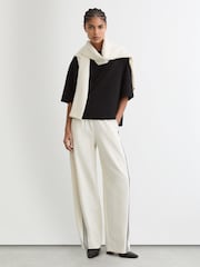 Reiss Black Lara Cotton Ribbed-Neck Oversized T-Shirt - Image 3 of 7