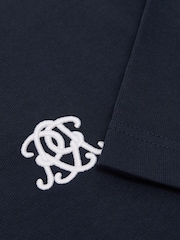 Reiss Navy Rainer Monogram Embroidered Relaxed-Fit T-Shirt - Image 6 of 6