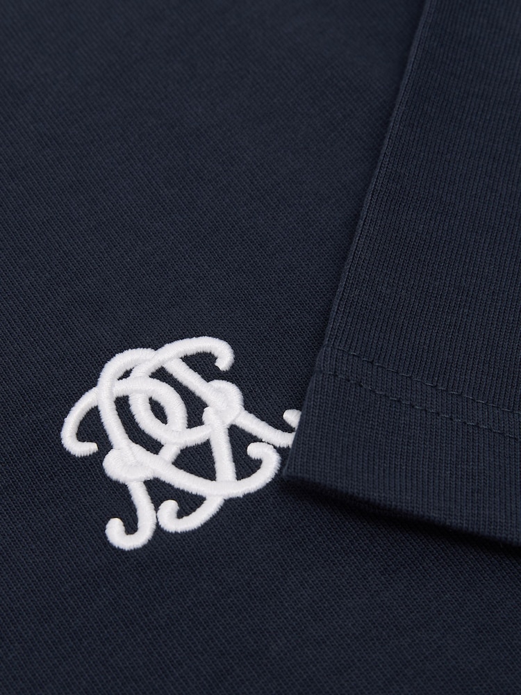Reiss Navy Rainer Monogram Embroidered Relaxed-Fit T-Shirt - Image 6 of 6
