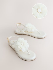 Baker by Ted Baker Occasion Corsage White Sandals - Image 1 of 5
