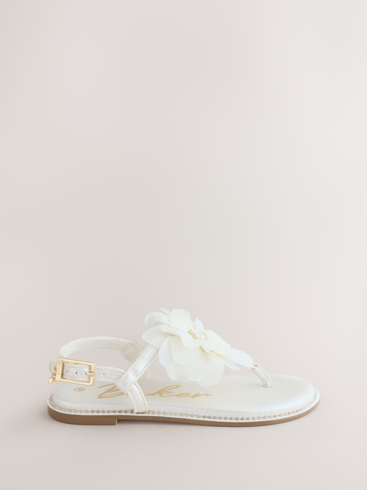 Baker by Ted Baker Occasion Corsage White Sandals - Image 2 of 5 Baker by Ted Baker Occasion Corsage White Sandals - Image 2 of 5