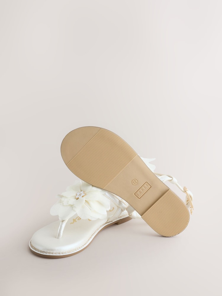 Baker by Ted Baker Occasion Corsage White Sandals - Image 5 of 5 Baker by Ted Baker Occasion Corsage White Sandals - Image 5 of 5