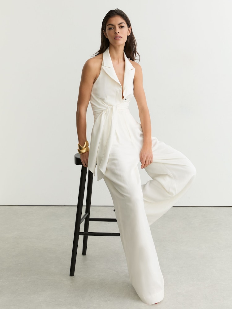 Reiss Ivory Cream Taya Jumpsuit - Image 1 of 7