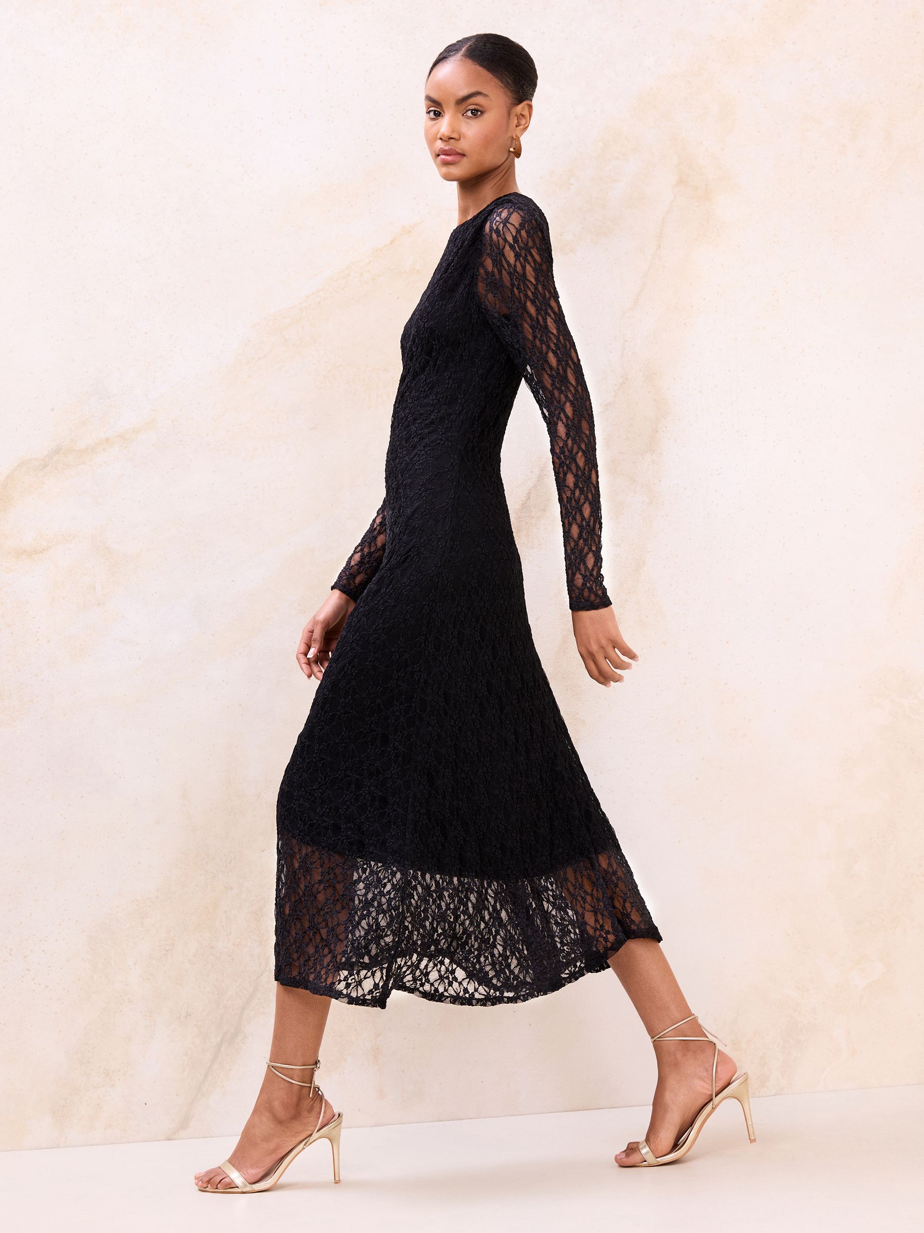 Buy Lipsy Black Lace Jersey Maxi Dress from Next USA