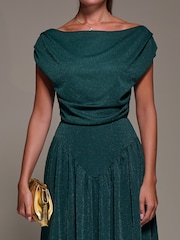 Jolie Moi Green Asymmetric Neckline Midaxi Dress - Image 3 of 6