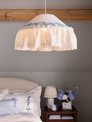 Cath Kidston Cream/Blue Floral Print EasyFit Light Shade - Image 1 of 4