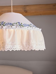 Cath Kidston Cream/Blue Floral Print EasyFit Light Shade - Image 3 of 4