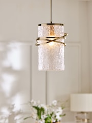 Lipsy Brass Bangle Texture Pendant Ceiling Light - Image 1 of 6