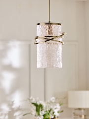 Lipsy Brass Bangle Texture Pendant Ceiling Light - Image 2 of 6