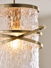 Lipsy Brass Bangle Texture Pendant Ceiling Light - Image 3 of 6