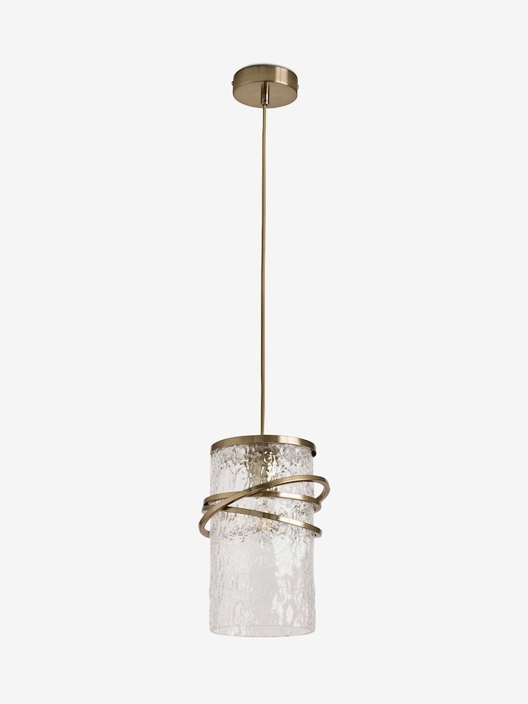 Lipsy Brass Bangle Texture Pendant Ceiling Light - Image 6 of 6