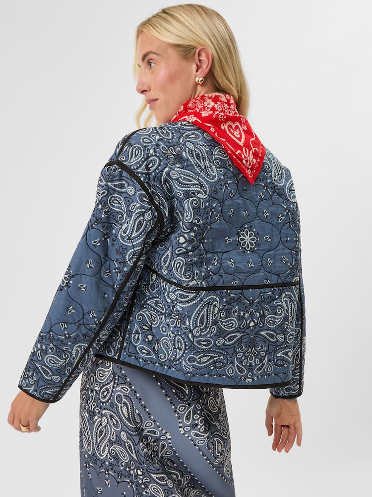 Accessorize Blue Bandana Print Quilted Jacket - Image 2 of 5