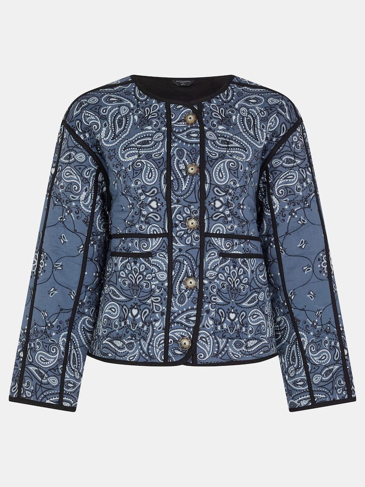 Accessorize Blue Bandana Print Quilted Jacket - Image 5 of 5 Accessorize Blue Bandana Print Quilted Jacket - Image 5 of 5