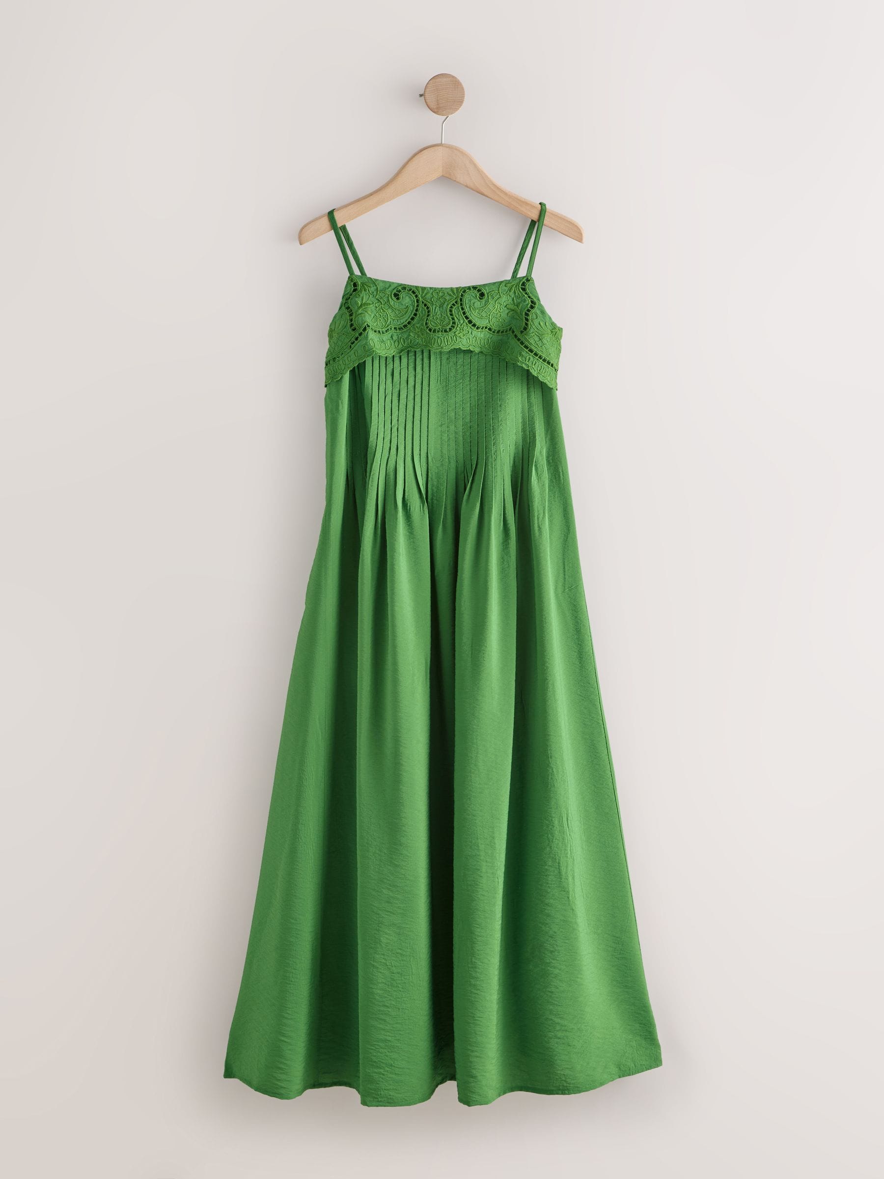 Buy Green Pintuck Foldover Midi Summer Dress from the Next UK