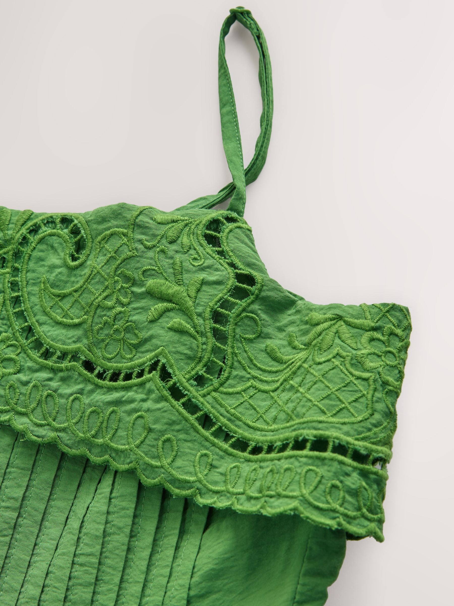 Buy Green Pintuck Foldover Midi Summer Dress from Next USA
