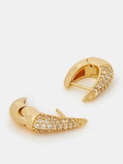 Accessorize Gold Tone 14ct Plated Diamanté Hook Hoop Earrings - Image 1 of 3