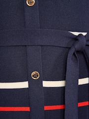 Love & Roses Navy Red And White Striped Knitted Midi Dress - Image 5 of 5