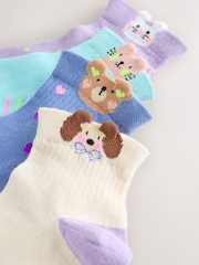 Purple and Blue Cotton Rich Character Mid Length Trainer Socks 4 Pack - Image 3 of 3