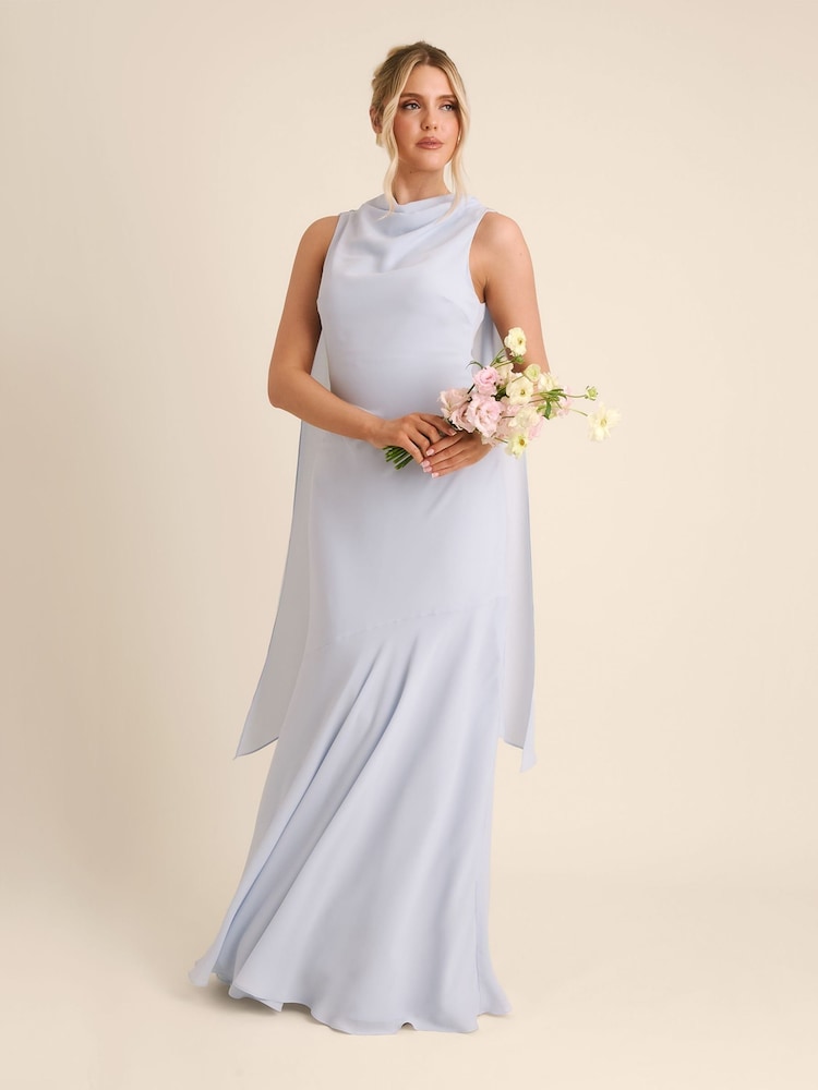 junior bridesmaid dresses lavender Mason Crepe And Chiffon Maxi Dress - Powder Blue main image 0