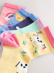 Multi Cotton Rich Farm Characters Ankle Socks 5 Pack - Image 2 of 3