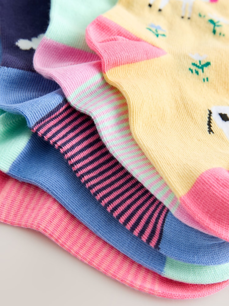 Multi Cotton Rich Farm Characters Ankle Socks 5 Pack - Image 3 of 3