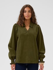 CULTURE Green CUrhaena Blouse - Image 1 of 6