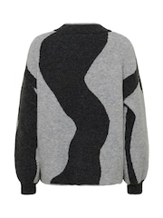 Kaffe Grey Kawilma Long Sleeve Knit Pullover Jumper - Image 5 of 5