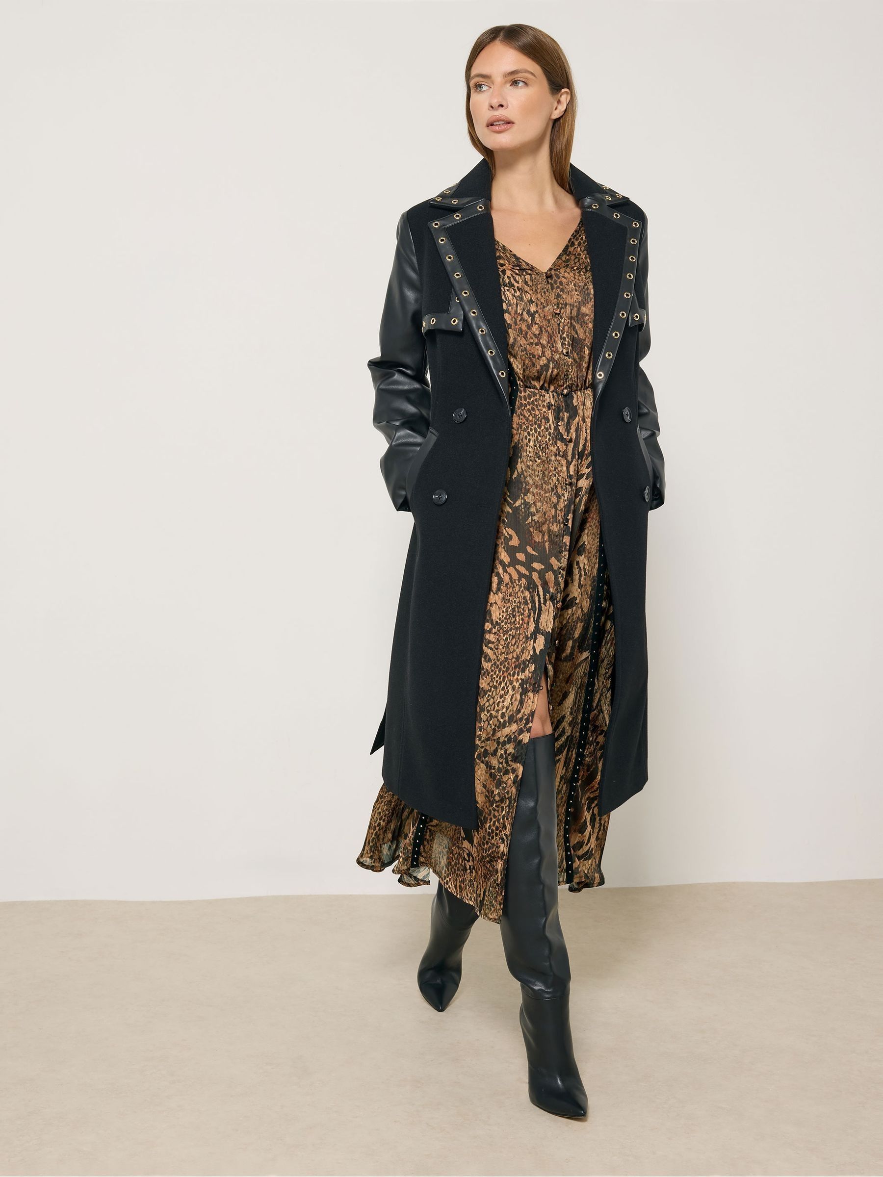 Buy Star by Julien MacDonald Natural Studded Lace Trim Midi Dress