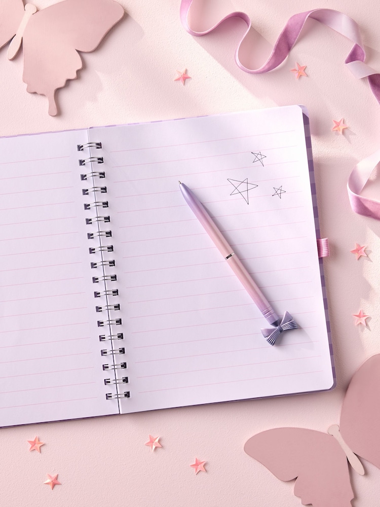 Pink/Purple Pop Icons B5 Lined Notebook and Pen - Image 2 of 5