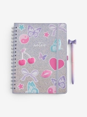 Pink/Purple Pop Icons B5 Lined Notebook and Pen - Image 5 of 5