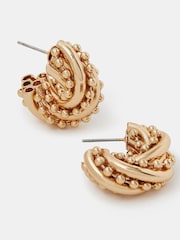 Accessorize Gold Tone Ball Twist Hoop Earrings - Image 1 of 2