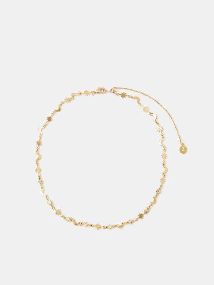 Accessorize Gold Tone 14ct Plated Celestial Choker Necklace - Image 1 of 2