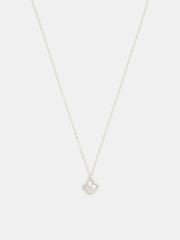 Accessorize 925 Sterling Silver Mother of Pearl Clover Pendant Necklace - Image 2 of 2