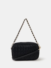 Accessorize Black Small Ruched Cross-Body Bag - Image 1 of 2
