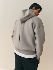 Nothing Ordinary Grey Embroidered Heavyweight Zip Hoodie - Image 2 of 6
