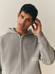 Nothing Ordinary Grey Embroidered Heavyweight Zip Hoodie - Image 4 of 6