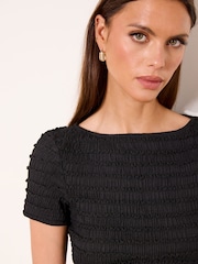 Lipsy Black Textured T-Shirt - Image 2 of 4