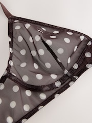 Chocolate Brown Spot Bralette Mesh Bra - Image 6 of 7