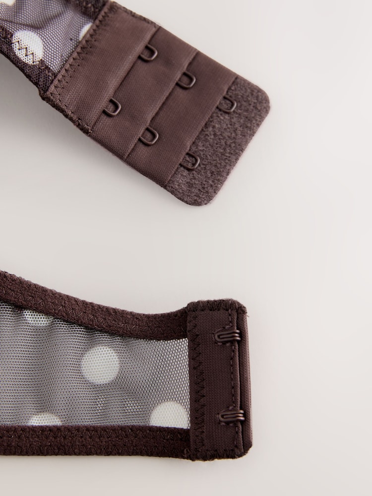 Chocolate Brown Spot Bralette Mesh Bra - Image 7 of 7