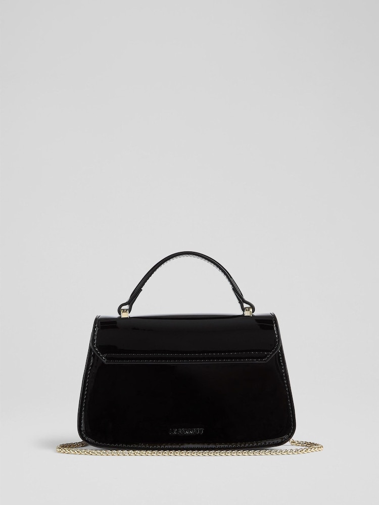 LK Bennett Black Annabelle Black Patent Crossbody Bag - Image 2 of 3