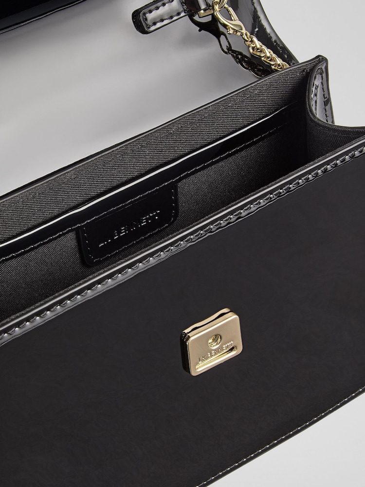LK Bennett Black Annabelle Black Patent Crossbody Bag - Image 3 of 3 LK Bennett Black Annabelle Black Patent Crossbody Bag - Image 3 of 3