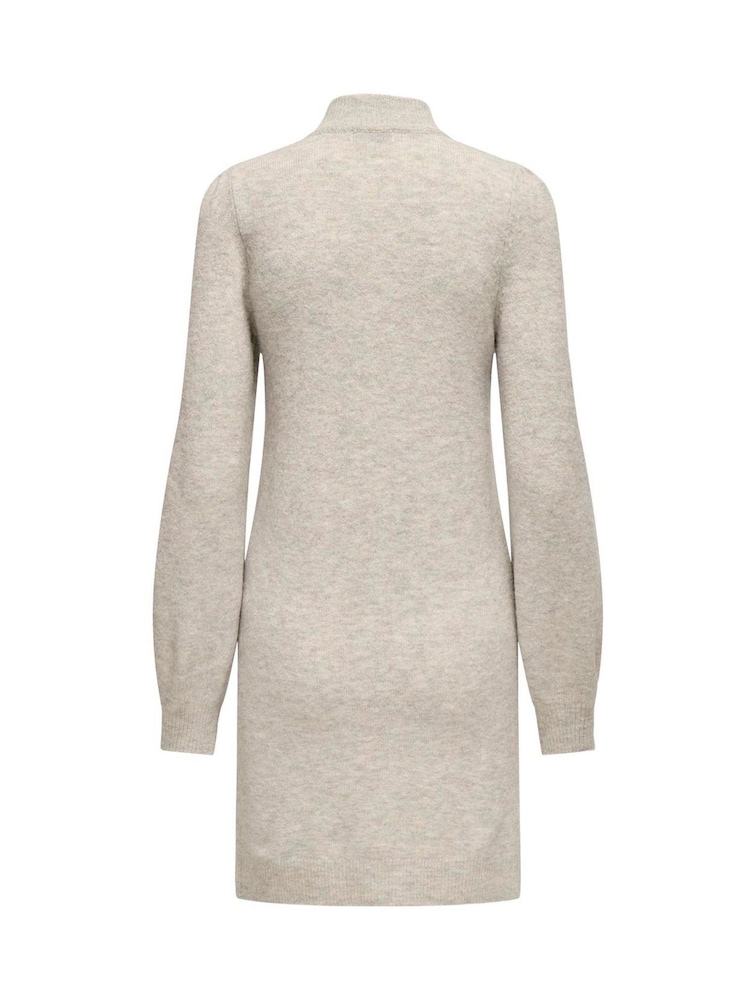 JDY Grey High Neck Knitted Long Sleeve Short Dress - Image 7 of 7 JDY Grey High Neck Knitted Long Sleeve Short Dress - Image 7 of 7