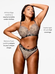 Victoria's Secret Pretty Blossom Pink Stripes Full Cup Push Up Cotton Exploded Logo Bra - Image 4 of 4