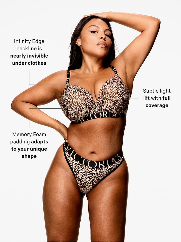 Victoria's Secret Pretty Blossom Pink Stripes Full Cup Push Up Cotton Exploded Logo Bra - Image 4 of 4 Victoria's Secret Pretty Blossom Pink Stripes Full Cup Push Up Cotton Exploded Logo Bra - Image 4 of 4