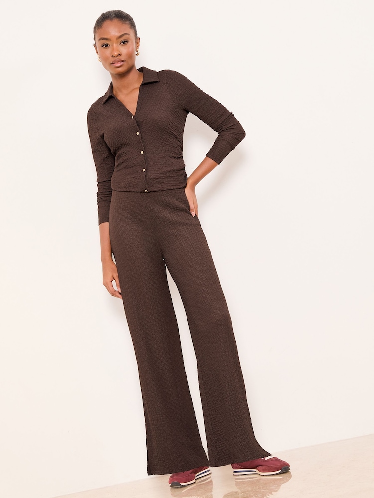 Lipsy Wide Leg Crinkle Trousers - Bild 1 von 4