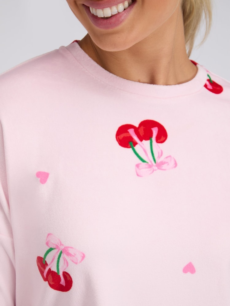 Boux Avenue Pink Velour Short Pyjamas Set - Image 5 of 5