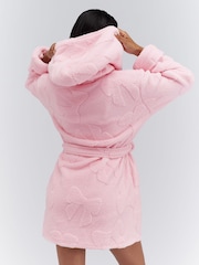Boux Avenue Pink Fluffy Bow Short Dressing Gown - Image 2 of 6